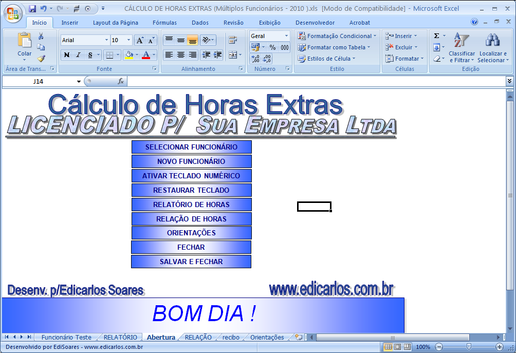 calculo de horas extras
